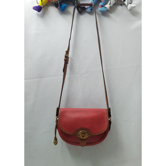 Dooney & Bourke All Weather Leather Red Flap Closure Crossbody Bag - Vintage - Picture 2 of 16